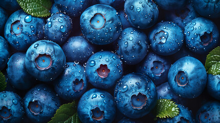 Fresh Blueberries pattern background for market. Close-up blueberry texture for sale poster and...
