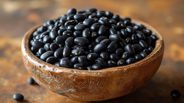 Black beans. AI generate illustration