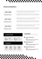 CV Resume Marketing Analyst Template Design