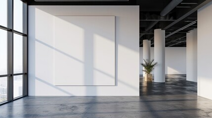 Obraz premium walking by evening empty shop window with podium inside for your product presentation on glowing white background