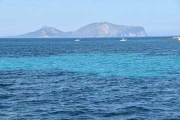 Sea and panorama surrounding Tavolara island, Sardinia, Italy