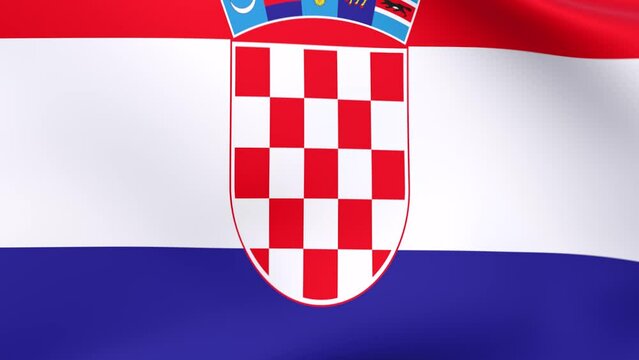 Waving flag of Croatia Animation 3D render Method