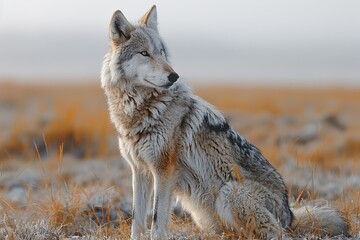 Fototapeta premium Beachmaster's call, wild companions, unity with the wild, encompassing spirit, morning awakening,