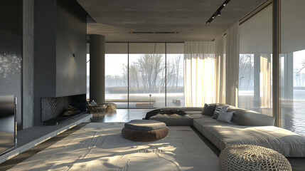 February 5 2020 Interior of a modern design apartment