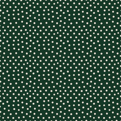 Vector abstract seamless pattern with polka dot ornament made in green color. Hand drawn fabric design or wallpaper for you design.