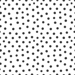 Vector abstract seamless pattern with polka dot ornament made in black and white color. Hand drawn fabric design or wallpaper for you design.