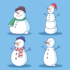 various shapes of snowman