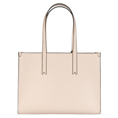 Chic Pale Pink Leather Shopper Bag. Isolate, Packshot