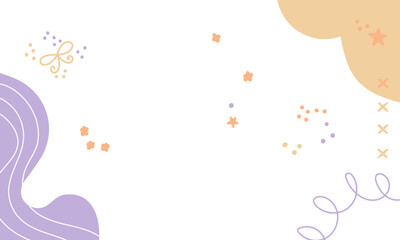 Hand drawn flat design abstract doodle background