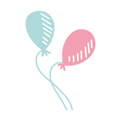 colorful balloons in flat style isolated on white background