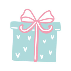 Hand drawn christmas gift illustration on white background