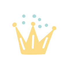Hand draw crown illustration on white background