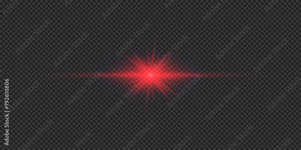 Wall mural red horizontal light effect of lens flares