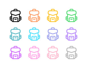 Editable backpack, bag, rucksack vector icon. . School, travel, hiking, backpacking. Part of a big icon set family. Perfect for web and app interfaces, presentations, infographics, etc