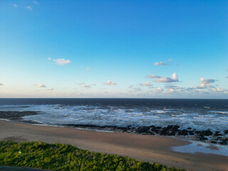 Aerial View of Botany Bay Beach and Sea View During Sunset at Broadstairs Kent, England UK. April...