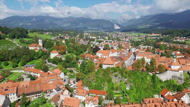 Aerial view of Kamnik city in Slovenia