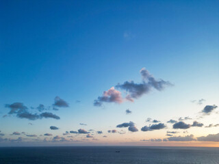 Aerial View of Botany Bay Beach and Sea View During Sunset at Broadstairs Kent, England UK. April...