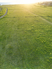 Aerial View of Botany Bay Beach and Sea View During Sunset at Broadstairs Kent, England UK. April...