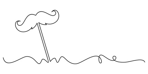 Mustache line art style. Father's day element vector eps 10