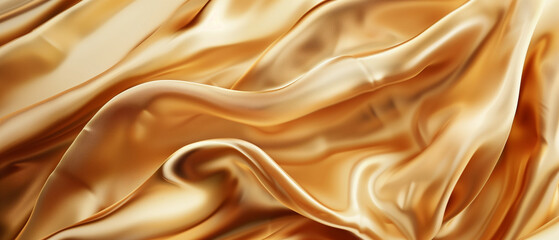 Obraz premium Luxurious Gold Satin Fabric with Elegant Drapery.