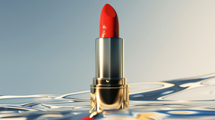 smooth red lipstick - obrazy, fototapety, plakaty
