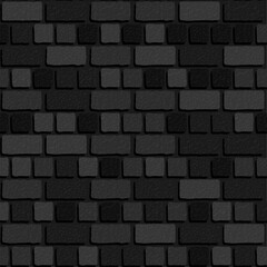 Realistic Vector English brick wall seamless pattern. Flat black wall texture. Grunge dark textured brick background, stone print for photo background, paper, design, decor, interior.