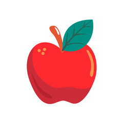 fruit red apple illustration on white background