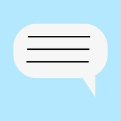 speech bubble flat illustration on blue background