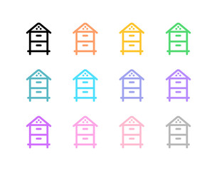 Editable bee box vector icon. Bee farming, apiary, behives. Part of a big icon set family. Perfect for web and app interfaces, presentations, infographics, etc