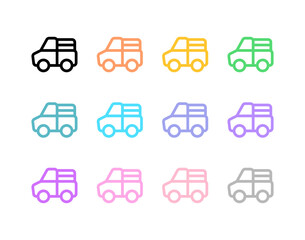 Editable farmer truck vector icon. Farming, transportation, vehicle. Part of a big icon set family. Perfect for web and app interfaces, presentations, infographics, etc