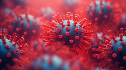 Red virus pandemic infectious disease concept of sickness and quarantine