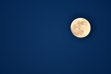 Full moon on blue sky beautifull background