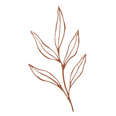 branch with leaves plant nature doodle