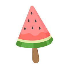 cartoon illustration watermelon ice cream summer snack