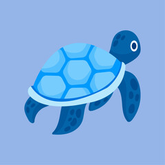 Cute cartoon turtle isolated on a white background