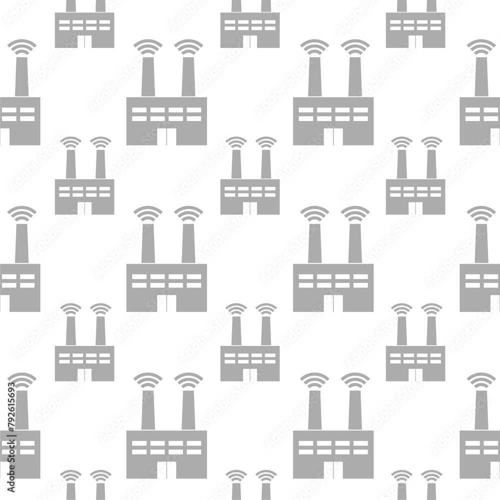 Poster smart factory icon seamless pattern isolated on white background