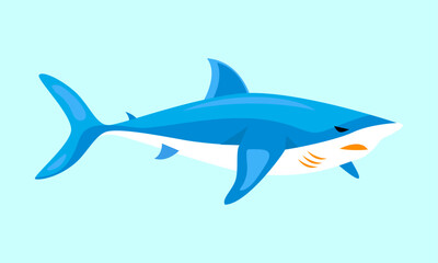 Fototapeta premium flat design baby shark in cartoon style
