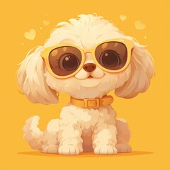 Obraz premium A cute cartoon dog wearing sunglasses