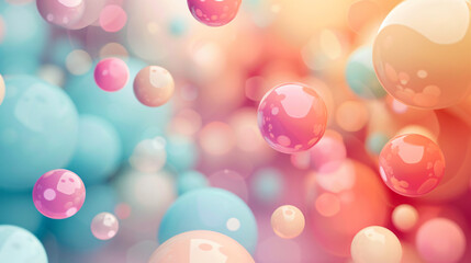 Geometric shapes Pastel spheres abstract background ..