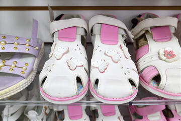 Children's Shoes on the store counter
