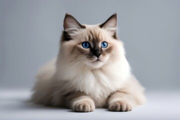 'kitten ragdoll portrait isolated background white cat small pet eye animal pedigree breeding purebred felino breed furry fur friends face blue young newborn cute sweet adorable funny studio cut-out'