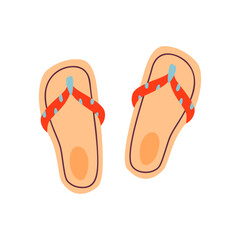 flip flops isolated vector illustration summer beach footwear