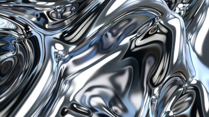 Abstract flowing chrome design with sleek curves