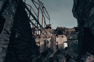 inside a damaged house in Ukraine