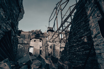 inside a damaged house in Ukraine