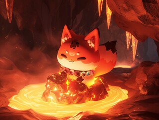 Naklejka premium Cute fox character