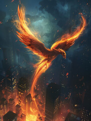 urban phoenix - illustration - generative ai