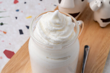 Cafe, sikhye, jujube tea, milk shake, ice, strawberry, latte, pineapple, juice, pretzel meringue, hamburger, bread, sandwich, garlic bread