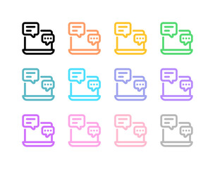 Editable online discussion, comment vector icon. Online learning, course, tutorial. Part of a big icon set family. Perfect for web and app interfaces, presentations, infographics, etc