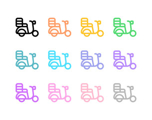 Editable delivery bike, scooter vector icon. Part of a big icon set family. Perfect for web and app interfaces, presentations, infographics, etc